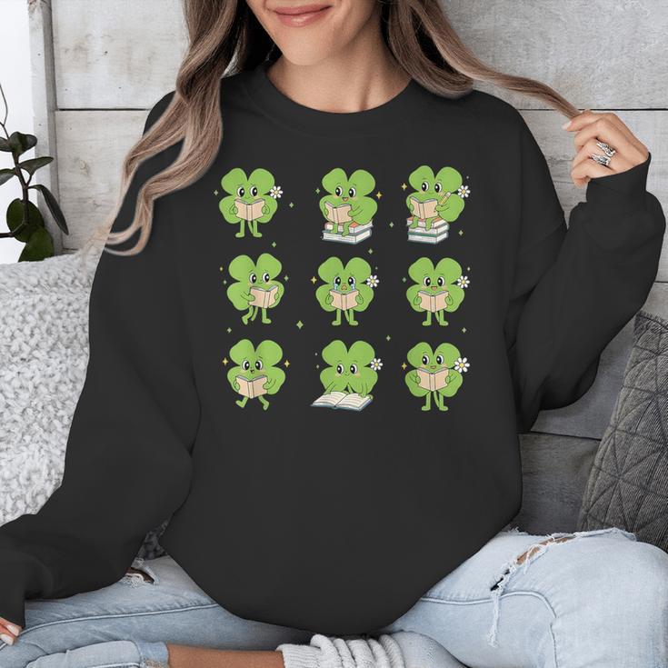 Teacher Reading Shamrock St Patrick’s Day Book Lover Kids Unisex Sweatshirt Teacher Reading Shamrock St Patrick’s Day Book Lover Kids Unisex Sweatshirt