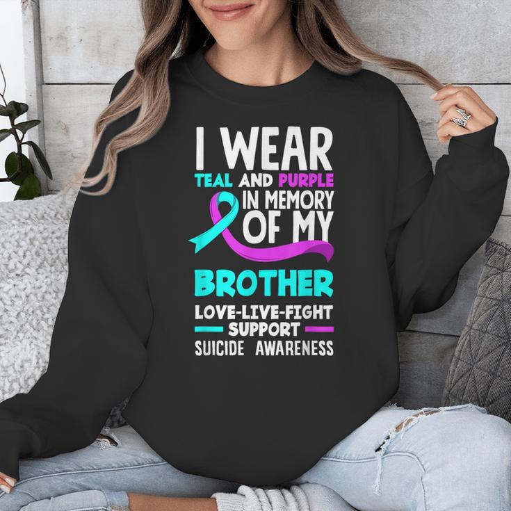 Teal & Purple In Memory Of My Brother Suicide Prevention Unisex Sweatshirt
