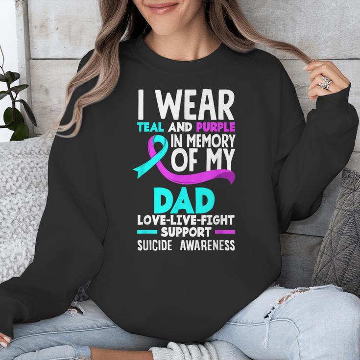 Teal & Purple In Memory Of My Dad Suicide Prevention Unisex Sweatshirt