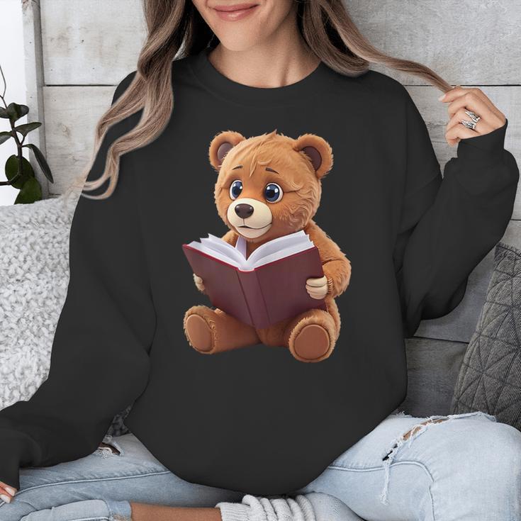 Teddy Bear Reading a Book Unisex Sweatshirt