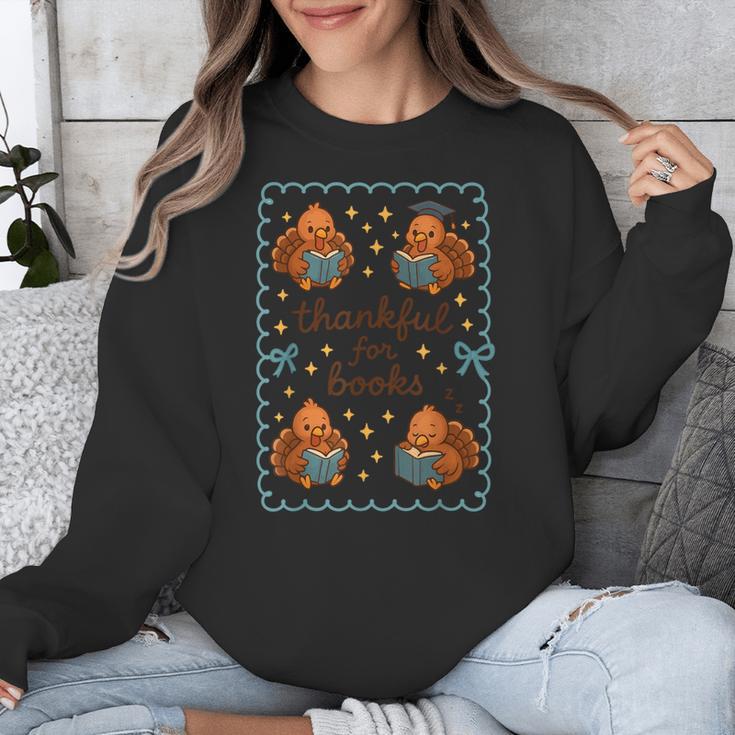 Thankful For Books Turkey Reading Book Lovers Fall Teacher Unisex Sweatshirt Thankful For Books Turkey Reading Book Lovers Fall Teacher Unisex Sweatshirt