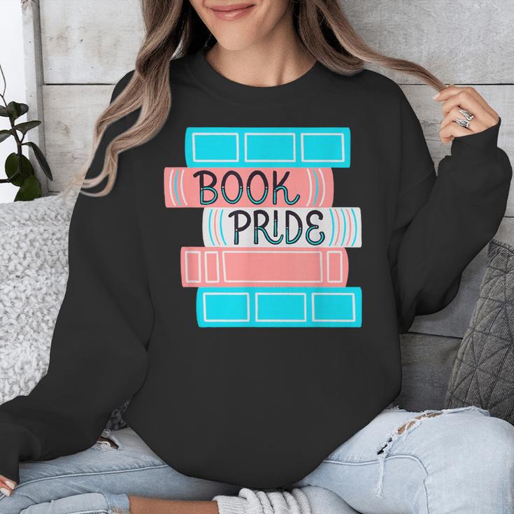 Threadless Grey Sky Chai Trans Book Pride Graphic Unisex Sweatshirt