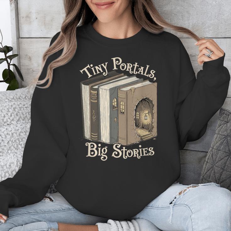 Tiny Portals Big Stories Book Nook Fantasy Gateway Unisex Sweatshirt Tiny Portals Big Stories Book Nook Fantasy Gateway Unisex Sweatshirt