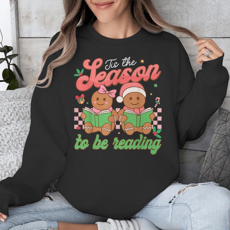 Tis The Season Book Reading Gingerbread Teacher Librarian Unisex Sweatshirt