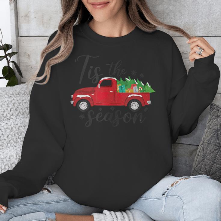 Tis The Season Holiday Nostalgia Red Truck Unisex Sweatshirt