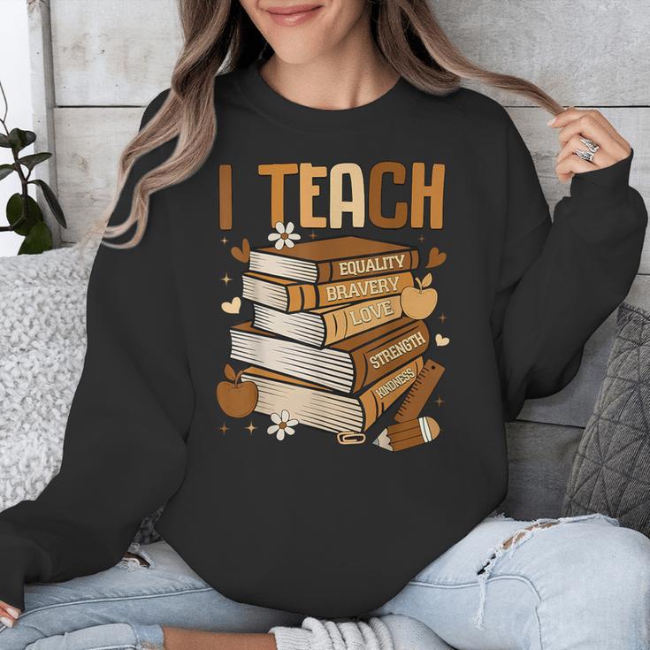 History Month I Teach Melanin Book Black Teacher Unisex Sweatshirt