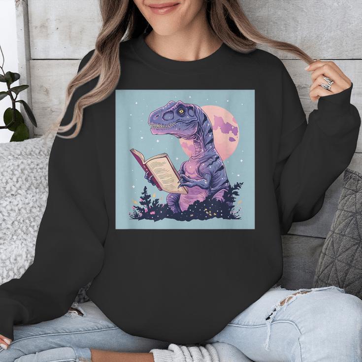 Trex Reading Book Dinosaur Unisex Sweatshirt Trex Reading Book Dinosaur Unisex Sweatshirt
