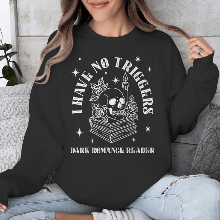 Trigger Warning Dark Romance Reader Bookish No Triggers Book Unisex Sweatshirt