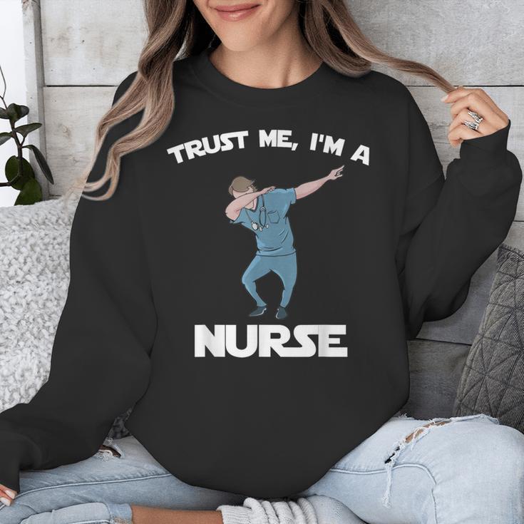 Trust Me I'm Nurse Shirt Dabbing Gift Nursing Graduation Unisex Sweatshirt