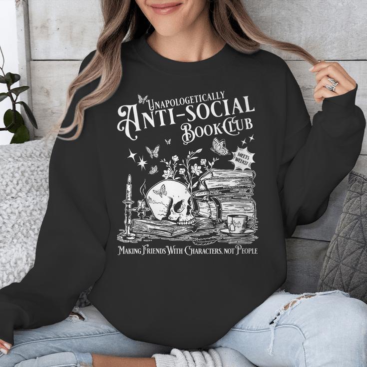 Unapologetically Antisocial Book Club Meets Weekly Retro Unisex Sweatshirt Unapologetically Antisocial Book Club Meets Weekly Retro Unisex Sweatshirt