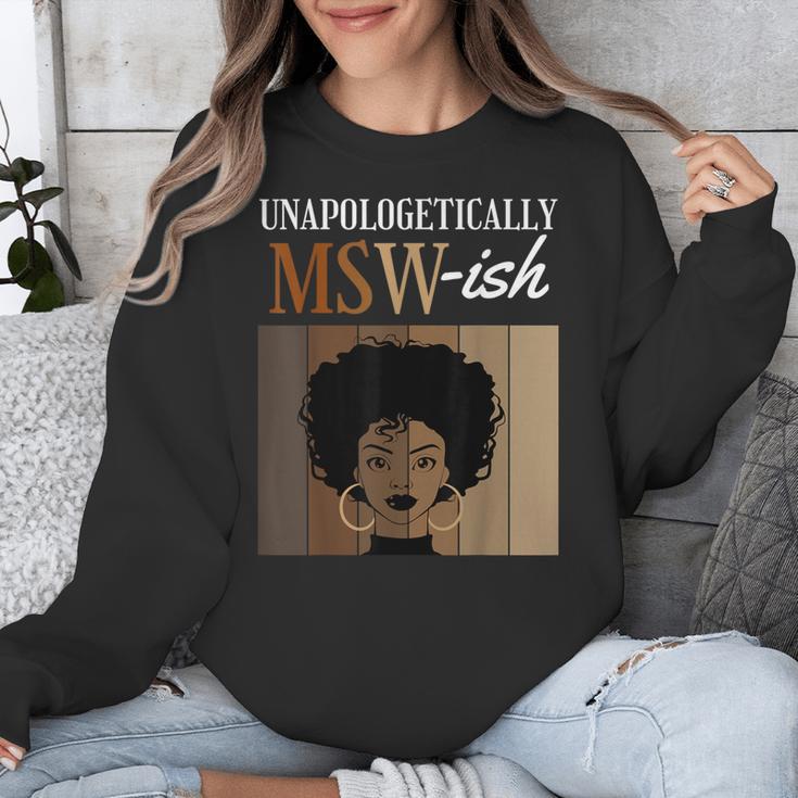 Unapologetically MSW-Ish Student Graduation Afro Unisex Sweatshirt