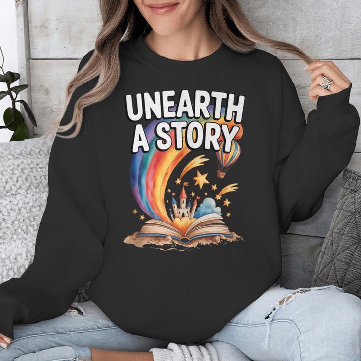 Unearth A Story Rainbow Treasure Book Unisex Sweatshirt