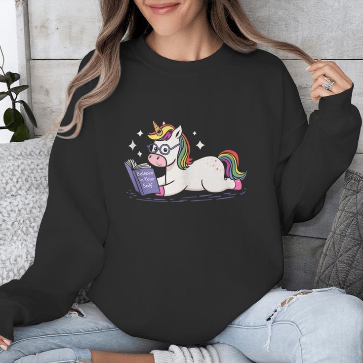 Unicorn Bookworm Believe In Yourself Cute And Inspirational Unisex Sweatshirt Unicorn Bookworm Believe In Yourself Cute And Inspirational Unisex Sweatshirt