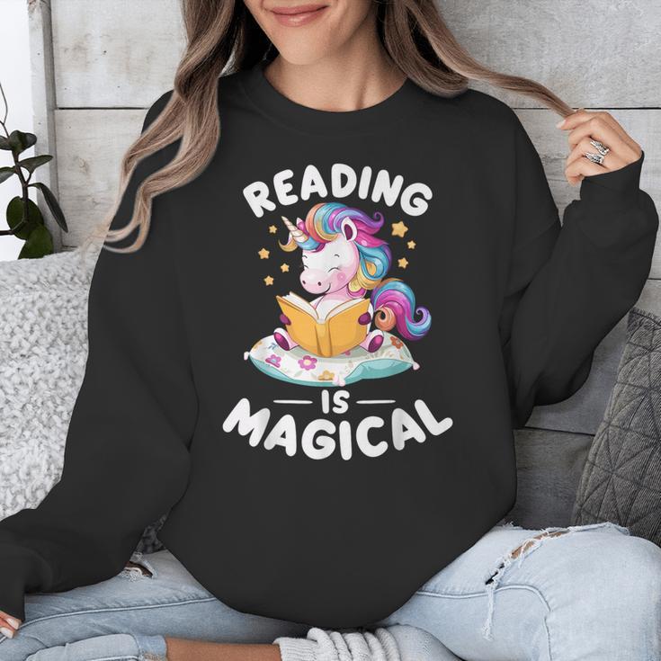 Unicorn Teacher Reading Is Magical Book Unisex Sweatshirt