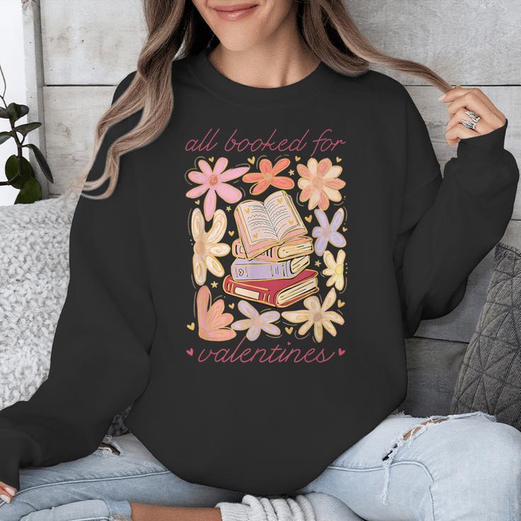 Valentine All Booked For Valentines Book Lovers Teacher Kids Unisex Sweatshirt