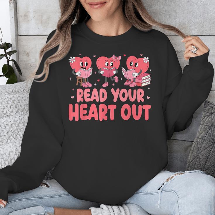 Valentine Day Book Read Your Heart Out Lovers Teacher Kids Unisex Sweatshirt Valentine Day Book Read Your Heart Out Lovers Teacher Kids Unisex Sweatshirt