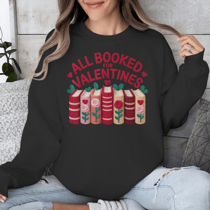 Valentines All Booked For Valentine Book Lover Teacher Unisex Sweatshirt