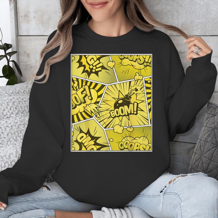 Varsity-Gold Yellow Comic Book University Varsity-Gold Unisex Sweatshirt Varsity-Gold Yellow Comic Book University Varsity-Gold Unisex Sweatshirt