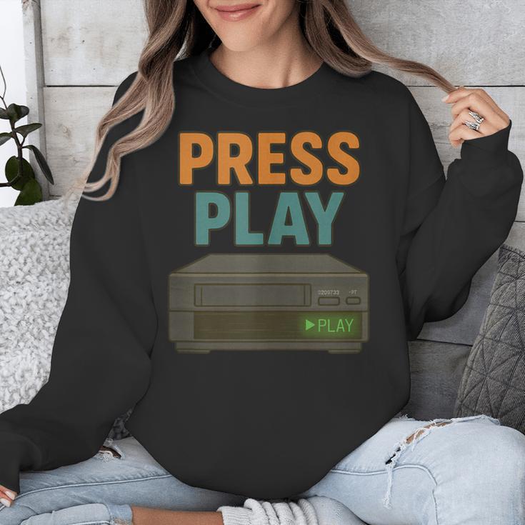 VHS Cassette Retro Analog Nostalgia Theme Unisex Sweatshirt