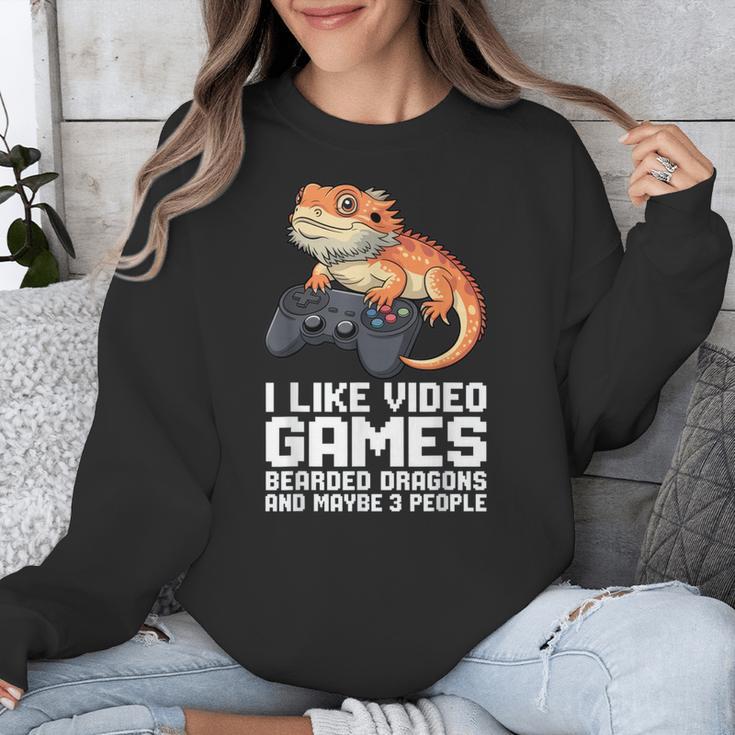 I Like Video Games Bearded Dragon Gamer Introvert Mood Unisex Sweatshirt I Like Video Games Bearded Dragon Gamer Introvert Mood Unisex Sweatshirt