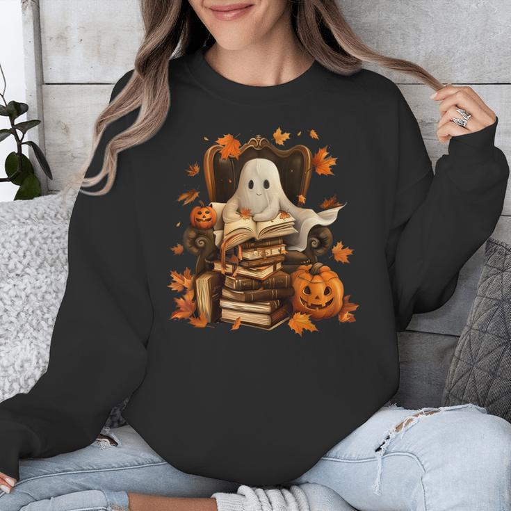 Vintage Ghost Book Reading Pumpkin Gothic Halloween Teachers Unisex Sweatshirt Vintage Ghost Book Reading Pumpkin Gothic Halloween Teachers Unisex Sweatshirt