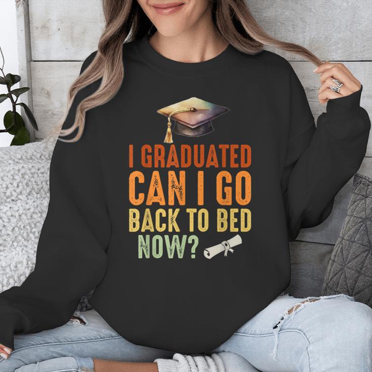 Vintage I Graduated Can I Go Back To Bed Now Graduation Unisex Sweatshirt