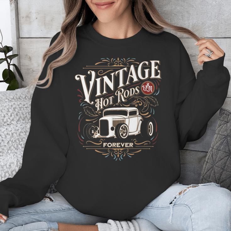 Vintage Hot Rods USA Forever Classic Car Nostalgia Unisex Sweatshirt Vintage Hot Rods USA Forever Classic Car Nostalgia Unisex Sweatshirt