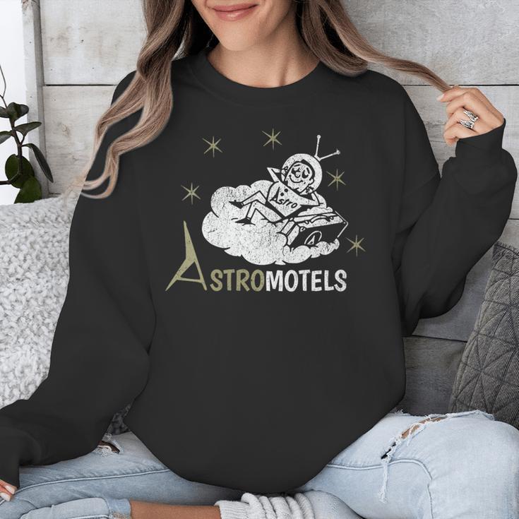 Vintage Hotel Matchbook Astro Motels 50s Retro Spaceman Unisex Sweatshirt