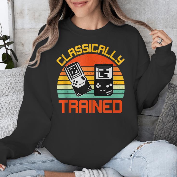 Vintage Retro Classically Trained Video Game 90s Nostalgia Unisex Sweatshirt