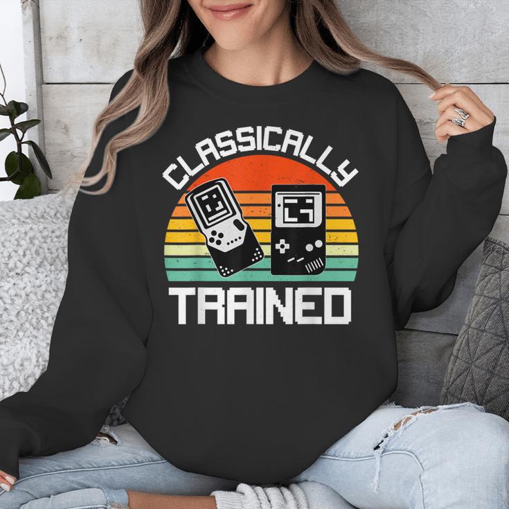 Vintage Retro Classically Trained Video Game 90s Nostalgia Unisex Sweatshirt