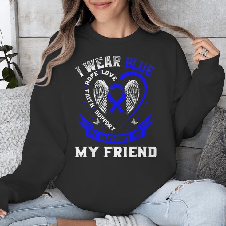 Wear Blue In Memory Of Friend Colon Cancer Awareness Shirts Unisex Sweatshirt Wear Blue In Memory Of Friend Colon Cancer Awareness Shirts Unisex Sweatshirt