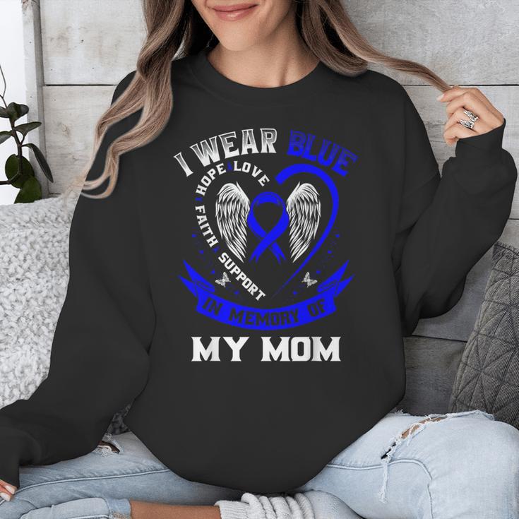 I Wear Blue In Memory Of Mom Colon Cancer Awareness Shirts Unisex Sweatshirt