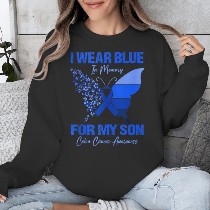 I Wear Blue In Memory For My Son Colon Cancer Awareness Unisex Sweatshirt I Wear Blue In Memory For My Son Colon Cancer Awareness Unisex Sweatshirt
