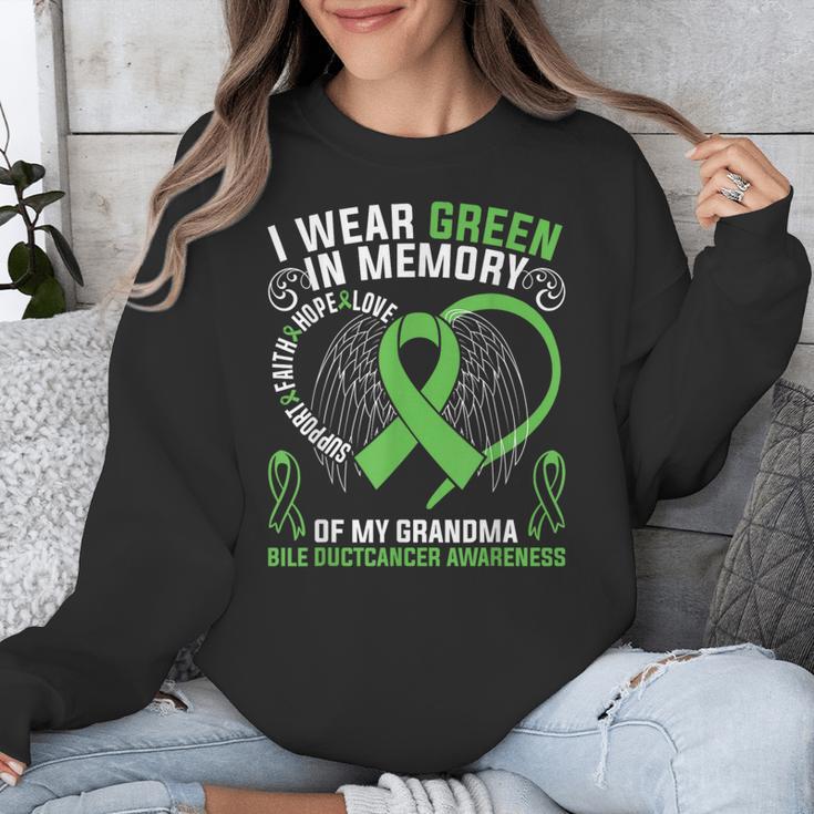 I Wear Green In Memory Of My Grandma Bile Duct Cancer Aware Unisex Sweatshirt I Wear Green In Memory Of My Grandma Bile Duct Cancer Aware Unisex Sweatshirt