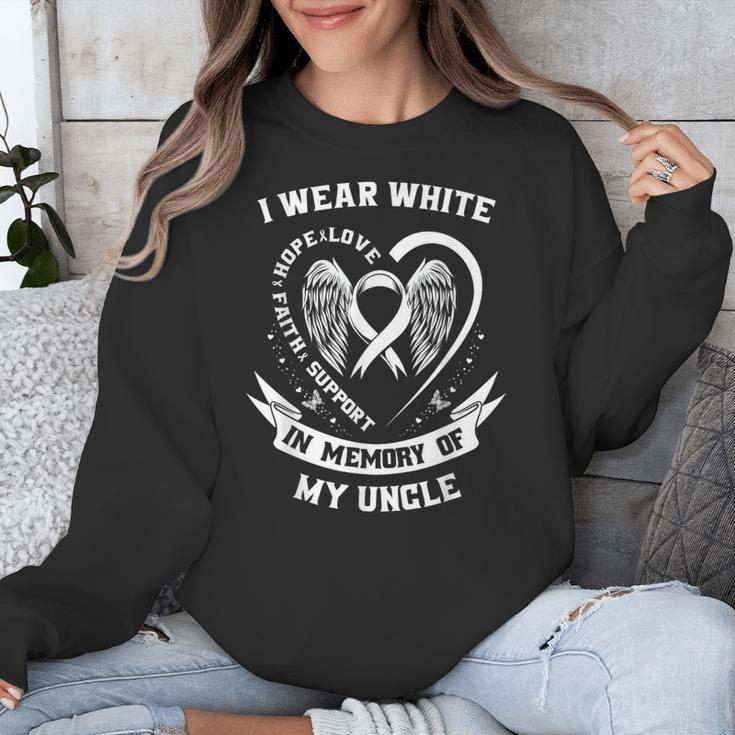 Wear In Memory Of Uncle Lung Cancer Awareness Products Unisex Sweatshirt