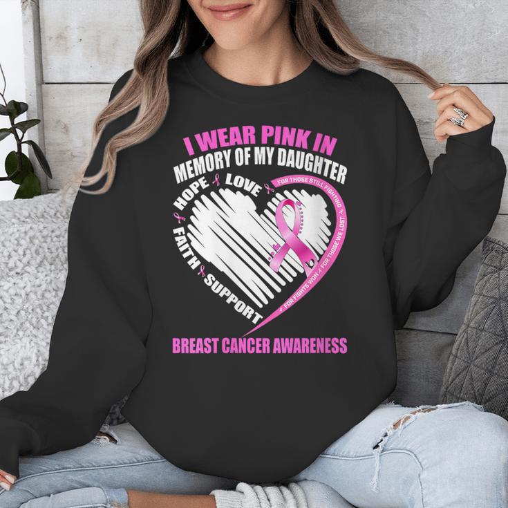 I Wear Pink In Memory Of Daughter Breast Cancer Awareness Unisex Sweatshirt