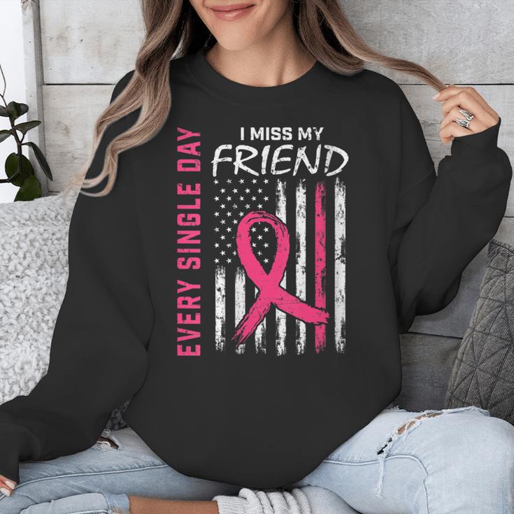 I Wear Pink In Memory Of Friend Breast Cancer Awareness Flag Unisex Sweatshirt I Wear Pink In Memory Of Friend Breast Cancer Awareness Flag Unisex Sweatshirt