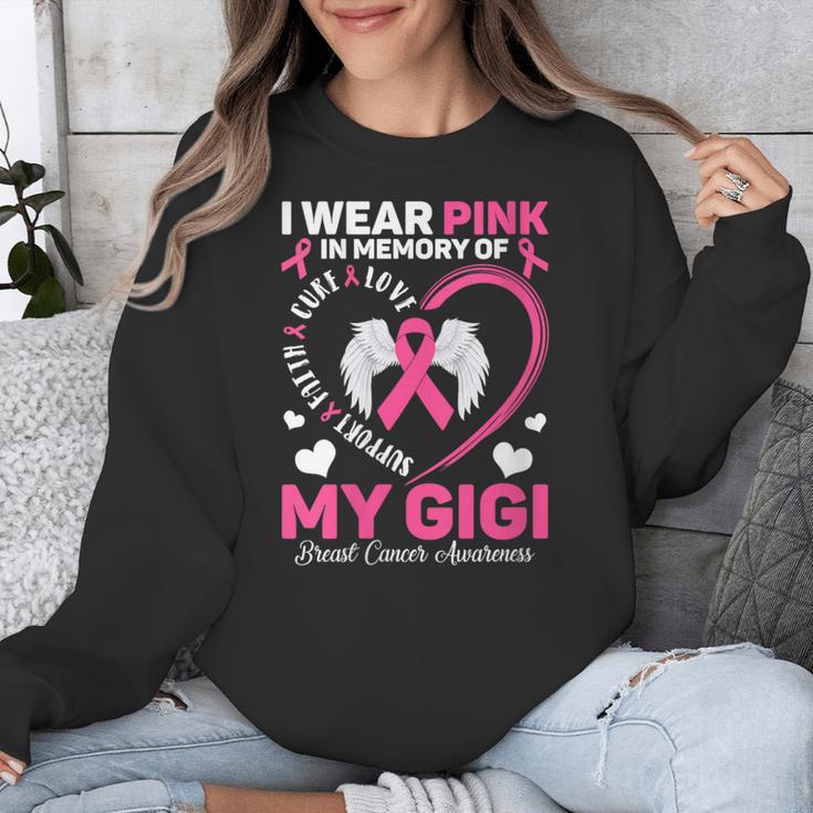 I Wear Pink In Memory Of My Gigi Breast Cancer Awareness Unisex Sweatshirt