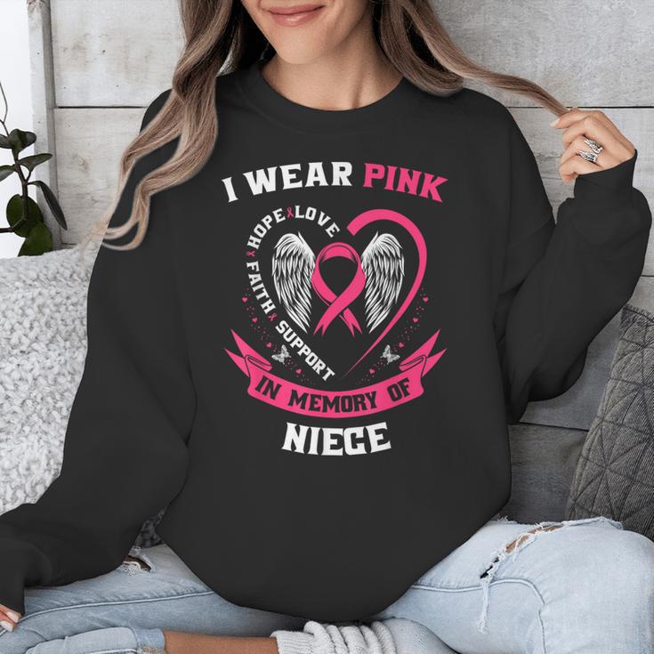 I Wear Pink In Memory Of Niece Breast Cancer Shirts Tshirt Unisex Sweatshirt