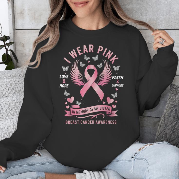 I Wear Pink In Memory Of My Sister Breast Cancer Awareness Unisex Sweatshirt