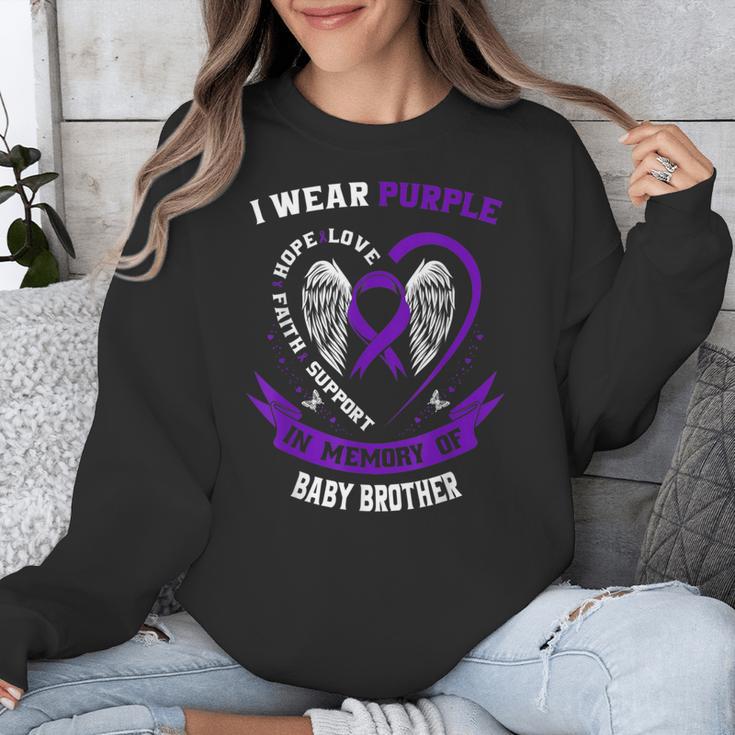 I Wear Purple In Memory Of Baby Brother Epilepsy Awareness Unisex Sweatshirt