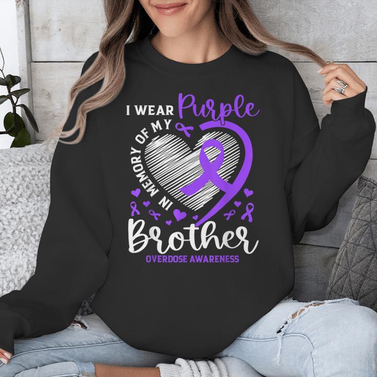 I Wear Purple In Memory Of My Brother Overdose Awareness Unisex Sweatshirt