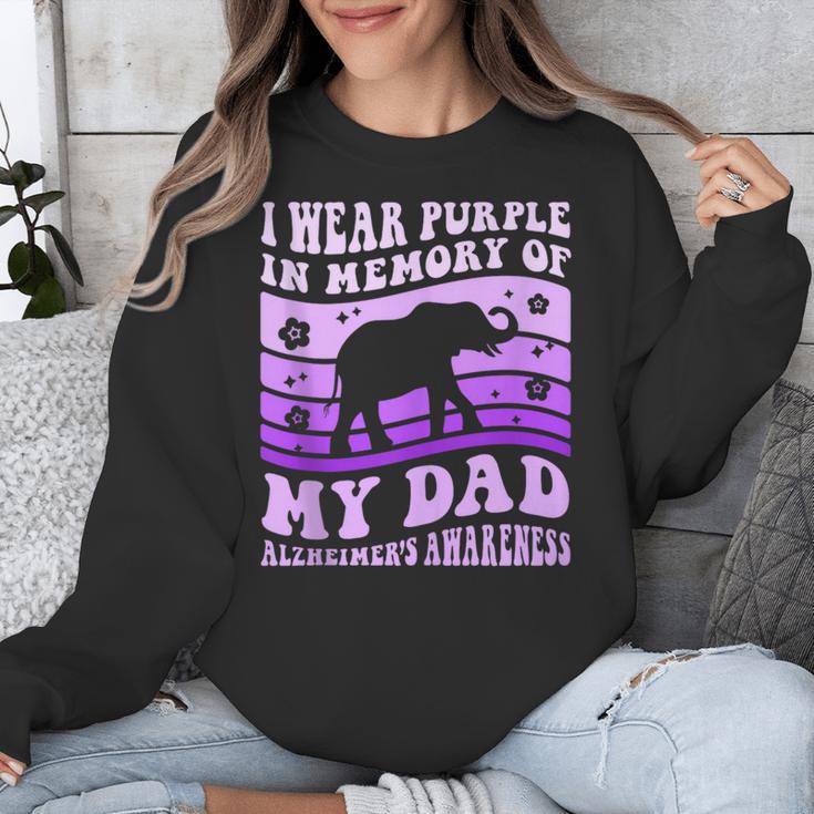 I Wear Purple In Memory Of My Dad Alzheimer's Awareness Day Unisex Sweatshirt
