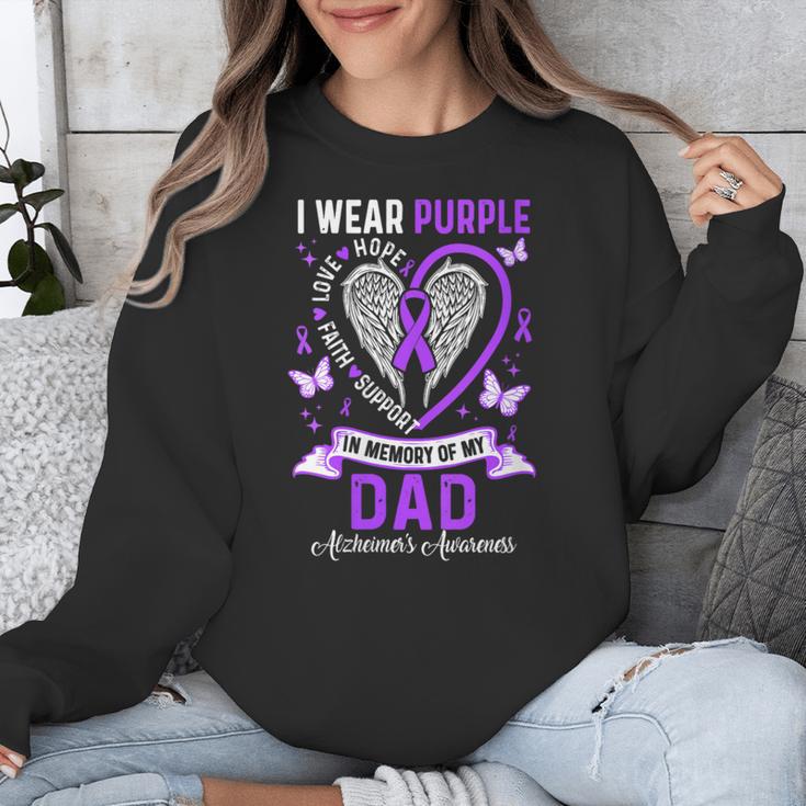 I Wear Purple In Memory Of My Dad Alzheimer's Awareness Unisex Sweatshirt I Wear Purple In Memory Of My Dad Alzheimer's Awareness Unisex Sweatshirt