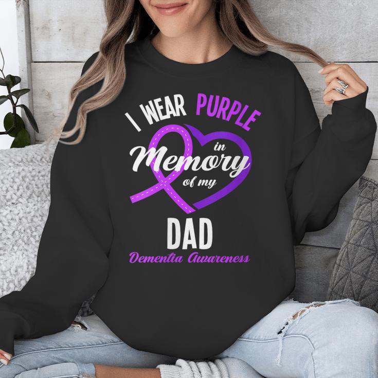 I Wear Purple In Memory For My Dad Dementia Awareness Unisex Sweatshirt I Wear Purple In Memory For My Dad Dementia Awareness Unisex Sweatshirt