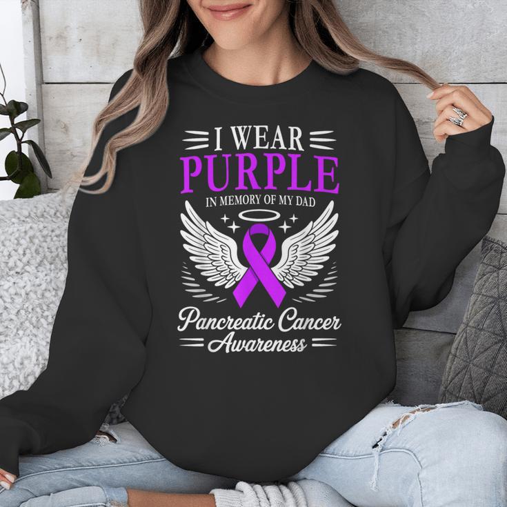 I Wear Purple In Memory Of My Dad Pancreatic Cancer Unisex Sweatshirt I Wear Purple In Memory Of My Dad Pancreatic Cancer Unisex Sweatshirt