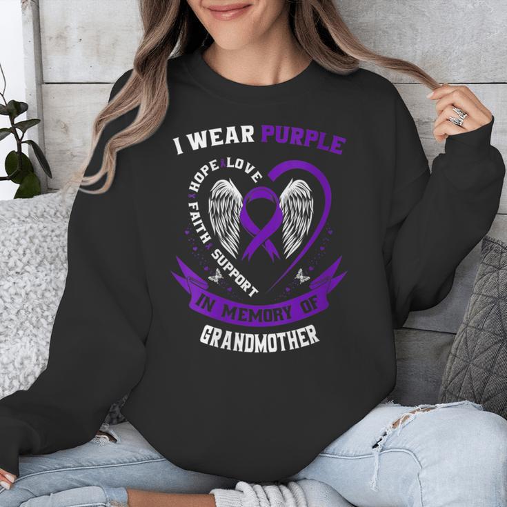 I Wear Purple In Memory Of Grandmother Pancreatic Cancer Unisex Sweatshirt I Wear Purple In Memory Of Grandmother Pancreatic Cancer Unisex Sweatshirt