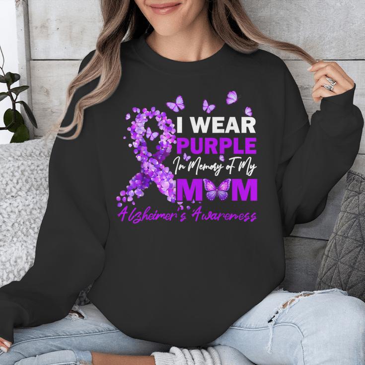 I Wear Purple In Memory Of My Mom Alzheimers Awareness Unisex Sweatshirt