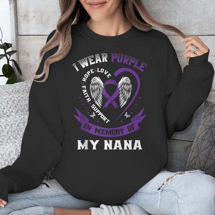 Wear Purple In Memory Of My Nana Pancreatic Cancer Awareness Unisex Sweatshirt