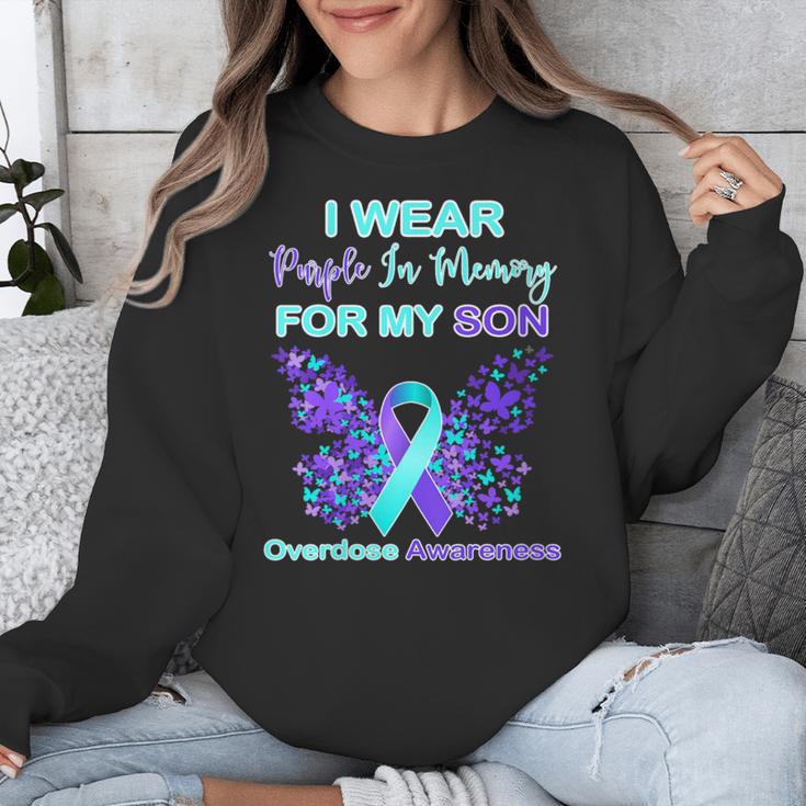 I Wear Purple In Memory For My Son Overdose Awareness Unisex Sweatshirt